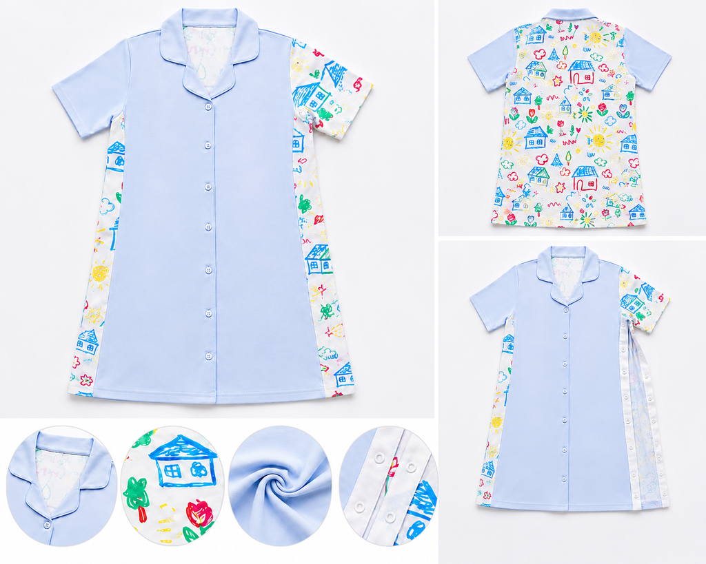 Unisex adaptive hospital night-gown