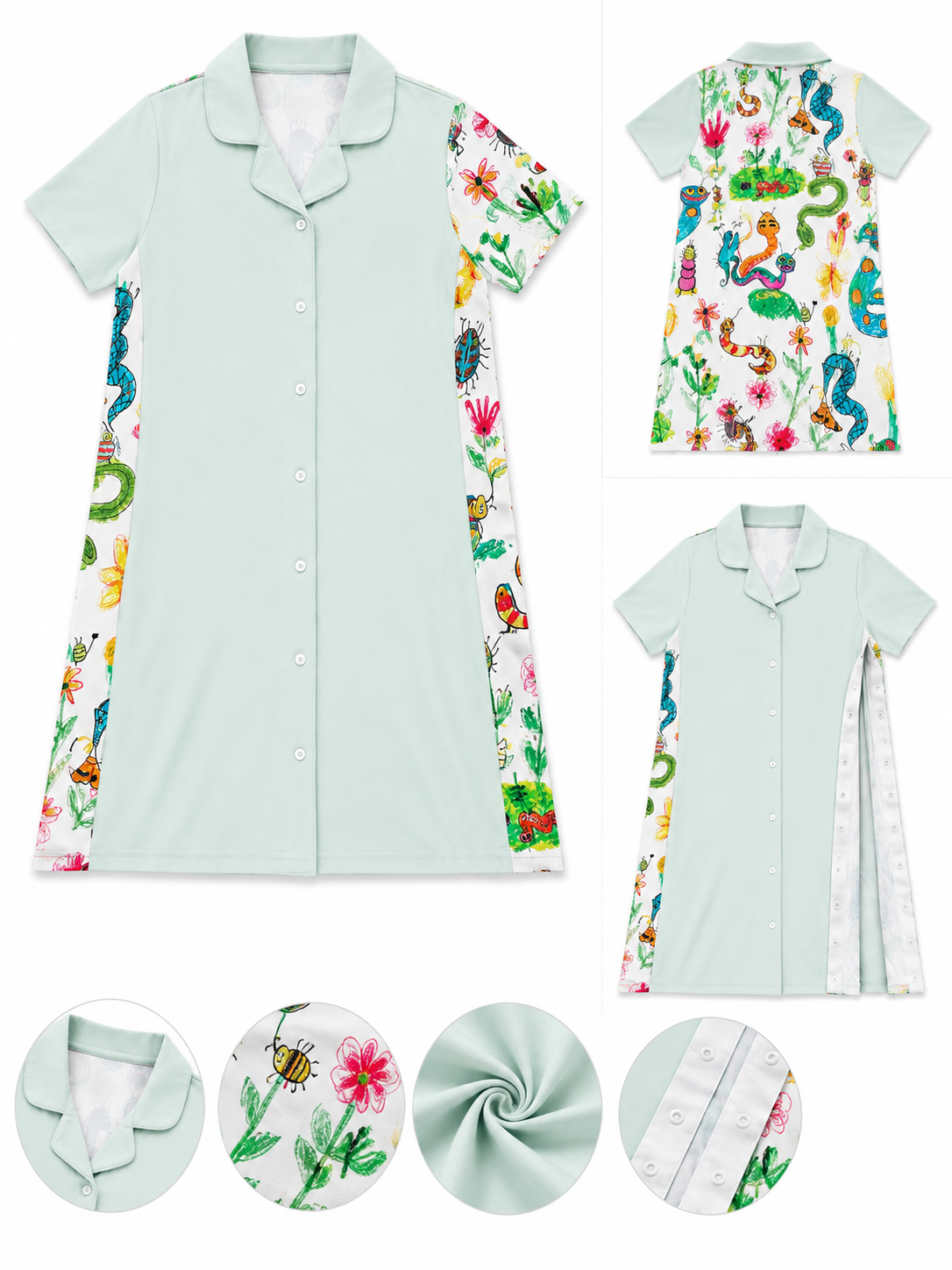 Unisex adaptive hospital night-gown
