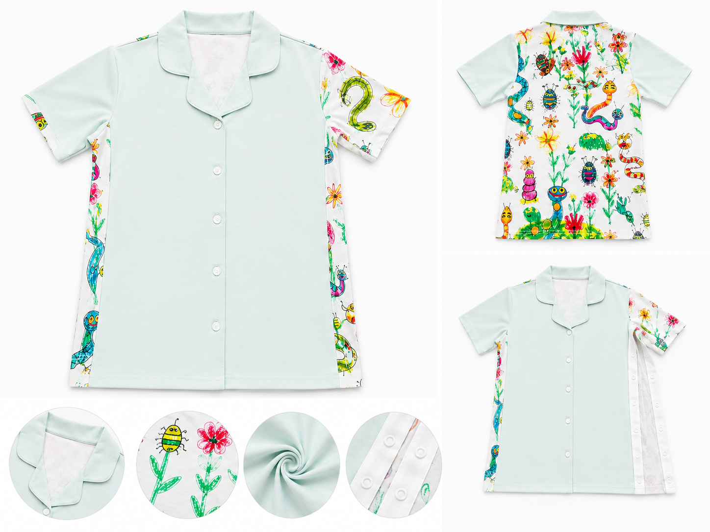 Unisex adaptive pyjama top