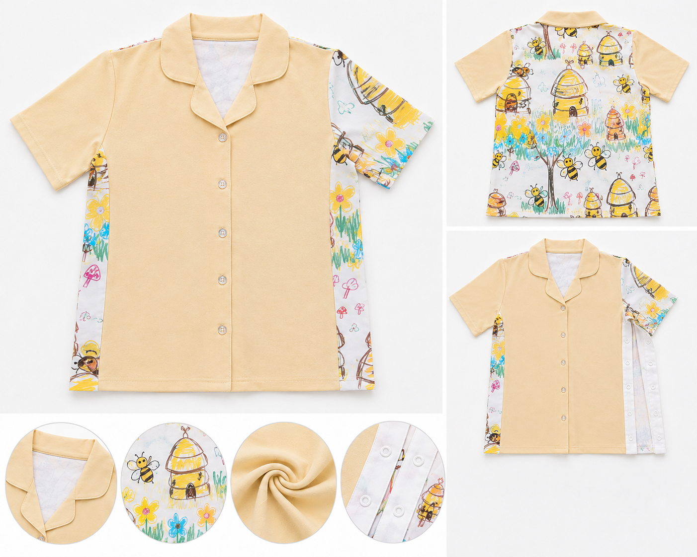 Unisex adaptive pyjama top